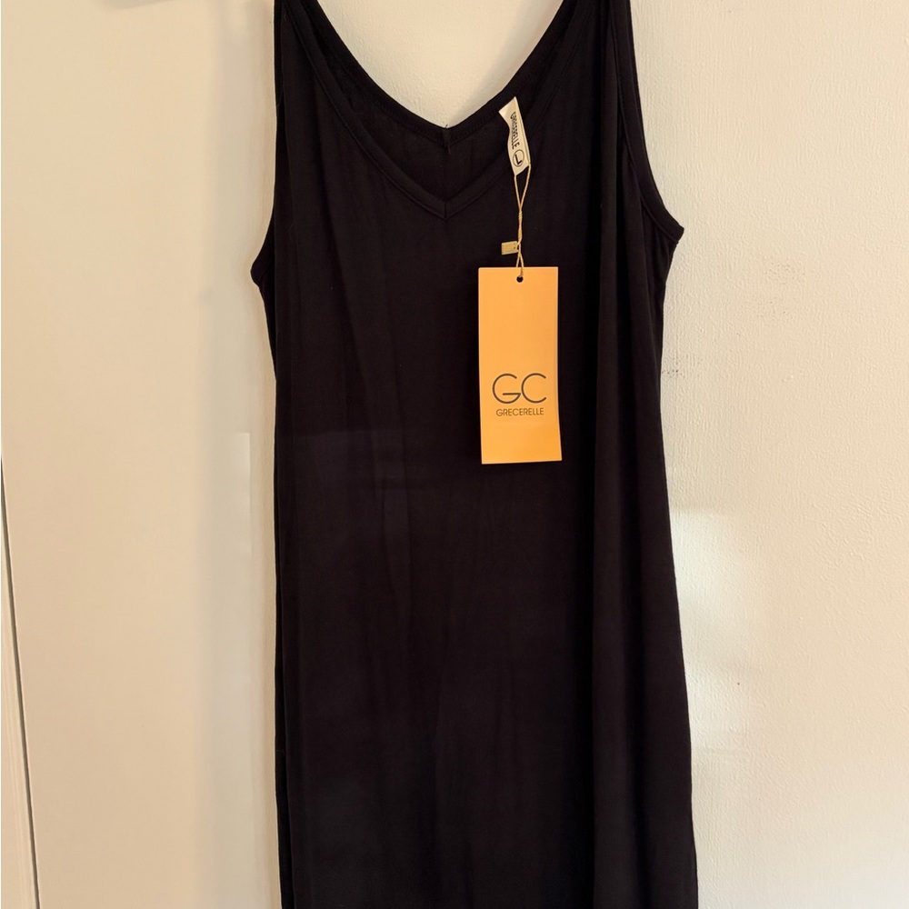 Gravelly Elegant Black Maxi Dress size L
